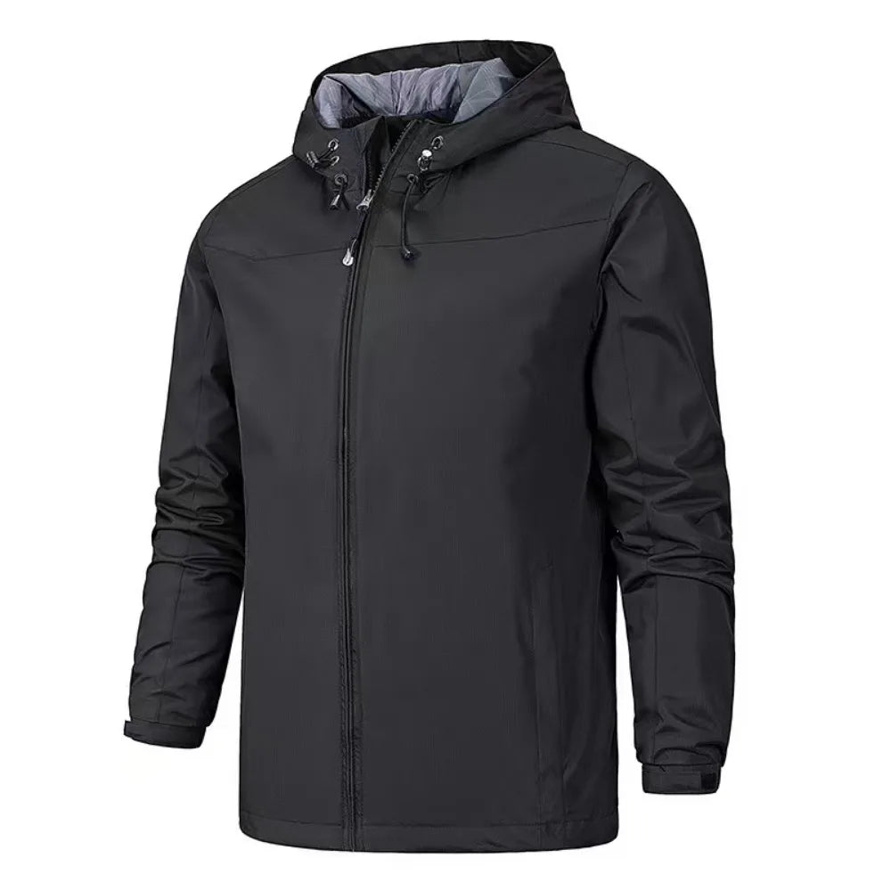 2025 Men's Warm Solid Color Windbreaker Men's Sports Jacket Outdoor Stormtrooper Jacket