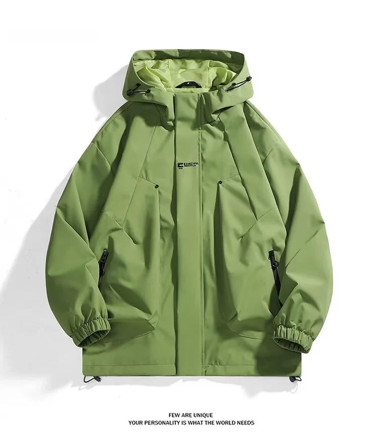 Outdoor Men's Jaet Spring Autumn New Sle Loose Workwear Windproof Waterproof Coat Couple Outerwear Faion Urban Youth