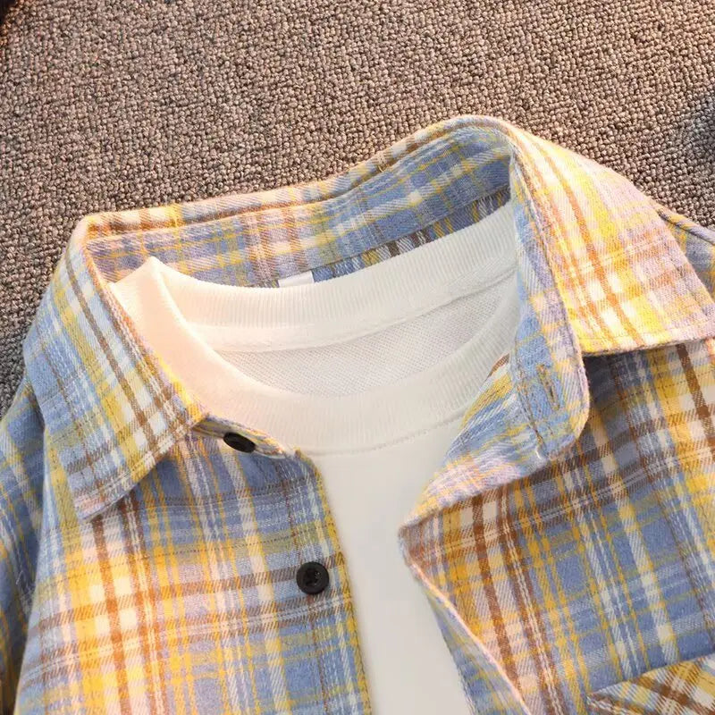 Long Sve Men's irt 2025 Spring New Sle Cool Retro Japanese id Large Size Collar irt Jaet Stand Fit Youth Faion