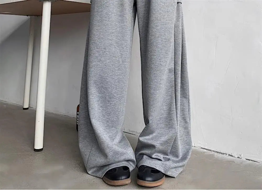 ey Deconstructed Spor Men's Sweatpants Casual Loose Wide Leg Long Trousers American Street Sle Autumn Winter Heavyweight