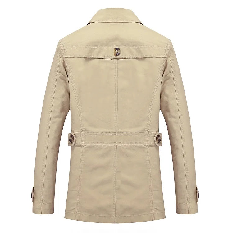 Fashion Men Trench Jackets Brand Casual Business Trench Coat Mens Leisure Overcoat Male Single Breasted Windbreakers Plus Size