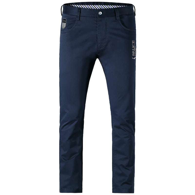 Bruce&Shark Autumn Winter Men's Pants Thicken Fashions Casual Straight Men's Trousers 98%Cotton 2%Spandex Stretch Cosy Fabric