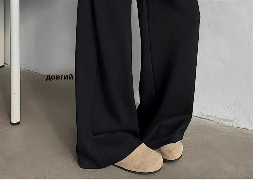 ey Deconstructed Spor Men's Sweatpants Casual Loose Wide Leg Long Trousers American Street Sle Autumn Winter Heavyweight