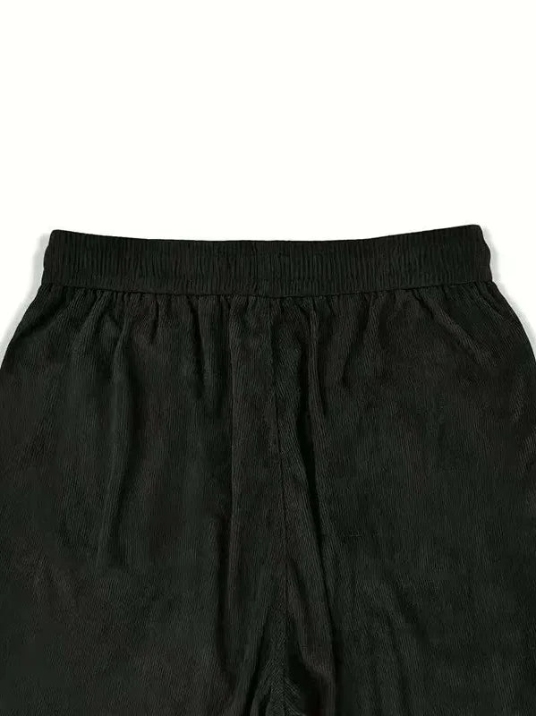 Men's corduroy loose European size hanging multi-functional casual straight leg pants, suitable for daily travel