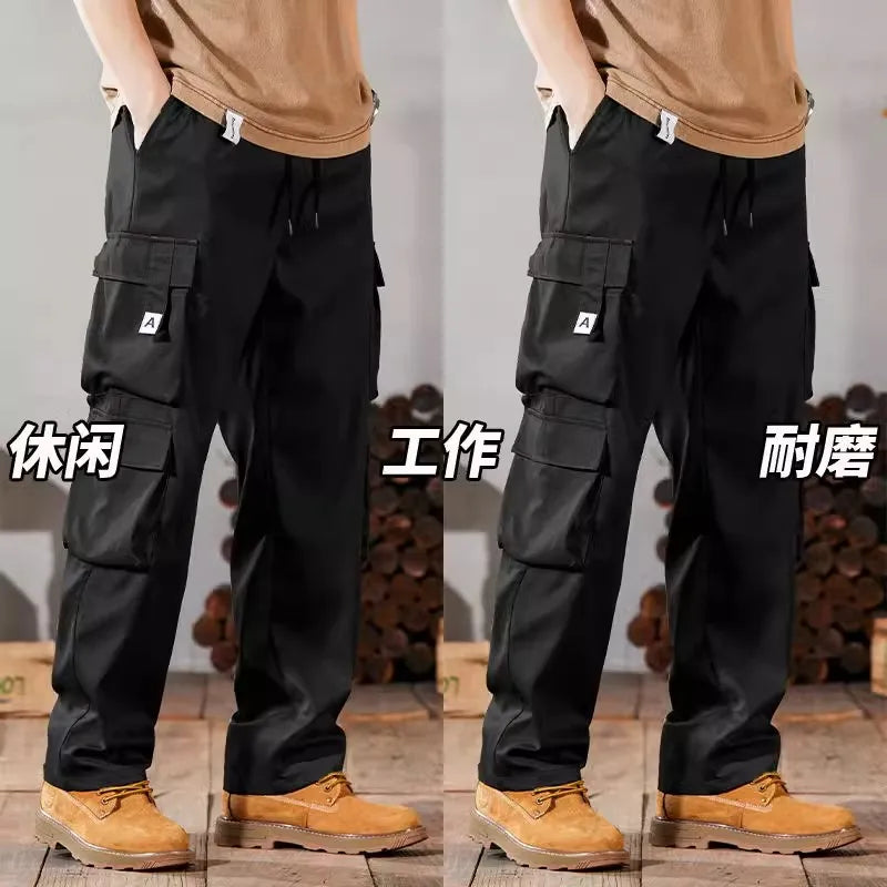 Large Size Men's Workwear Pants 2024 New Sle Durable Casual Set for Construction Work Summer Wear Resistant Cuffed