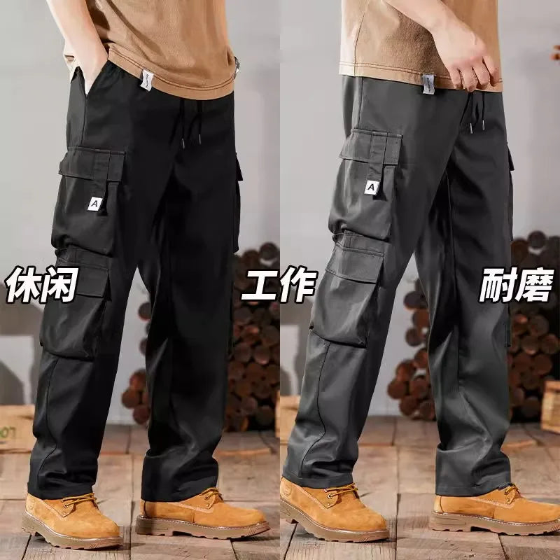 Large Size Men's Workwear Pants 2024 New Sle Durable Casual Set for Construction Work Summer Wear Resistant Cuffed