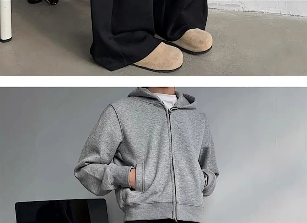 ey Deconstructed Spor Men's Sweatpants Casual Loose Wide Leg Long Trousers American Street Sle Autumn Winter Heavyweight