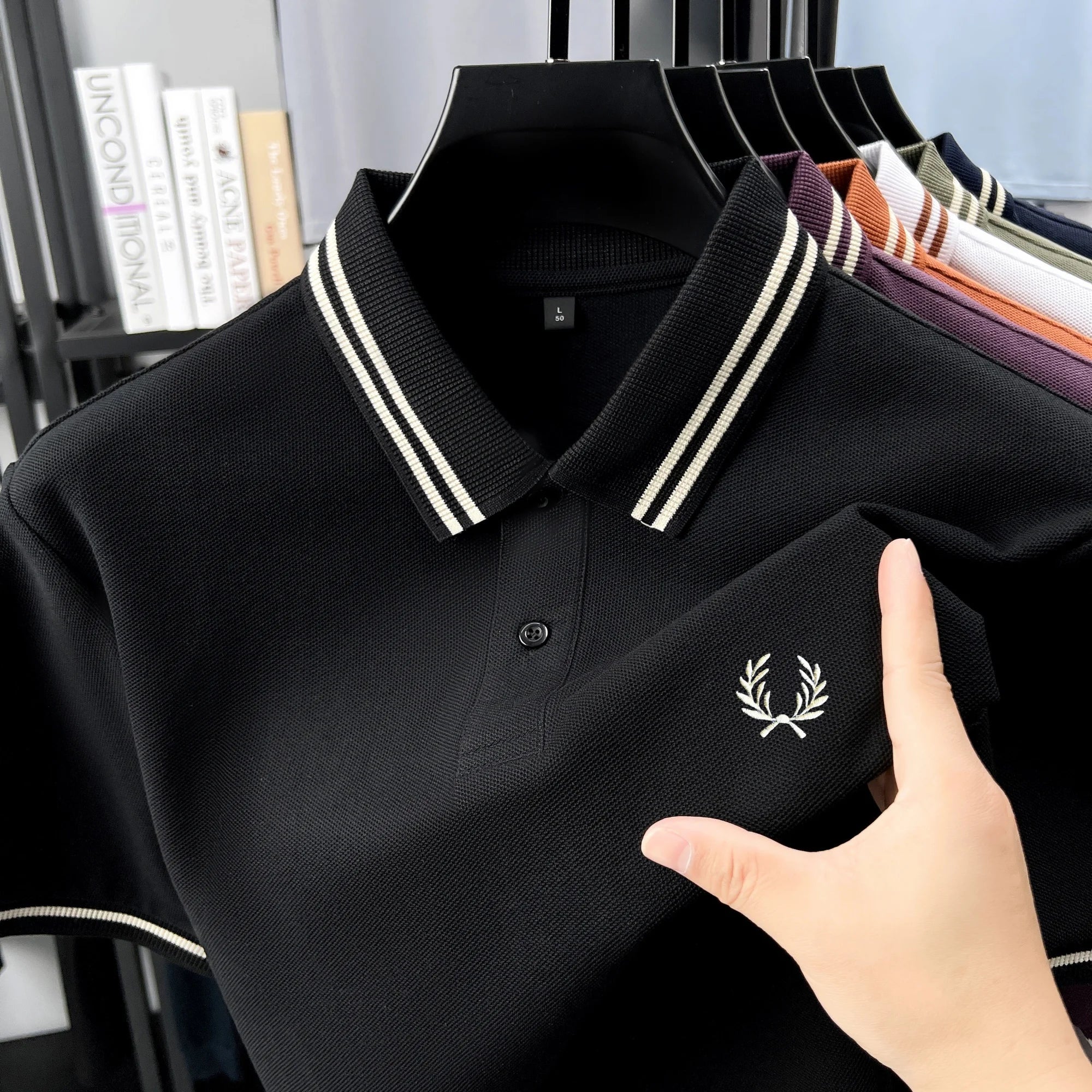 Luxury brand 100% cotton short sleeve men's polo shirt summer high-end fashion classic embroidery business casual golf T-shirt