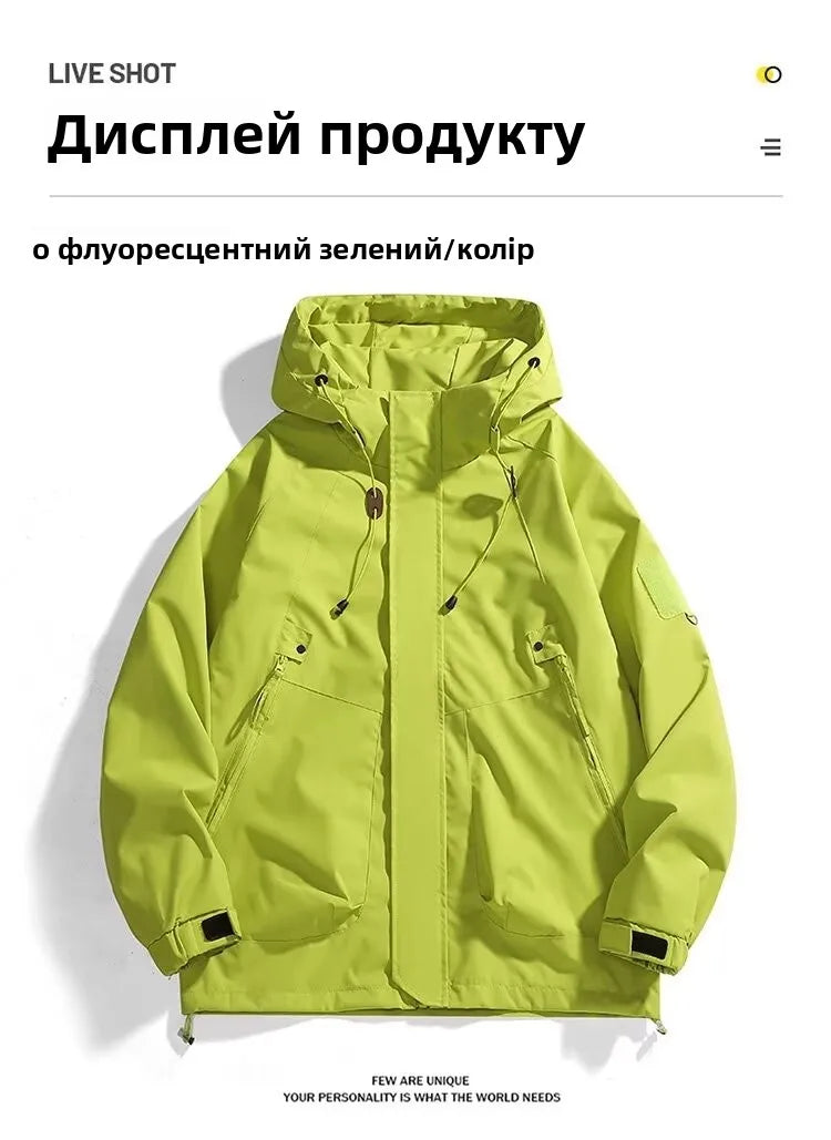 Outdoor Men's Jaet Spring Autumn New Sle Loose Workwear Windproof Waterproof Coat Couple Outerwear Faion Urban Youth