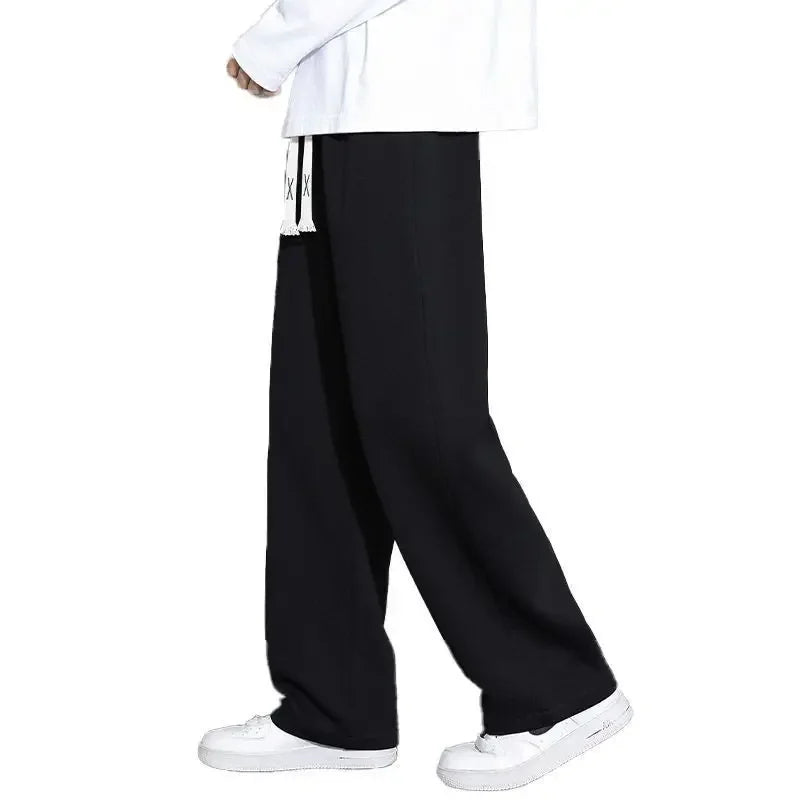New Men's Casual Sports Pants Loose Elastic Waist Spring Autumn Versatile Straight Leg Long Trousers Comfortable Fit