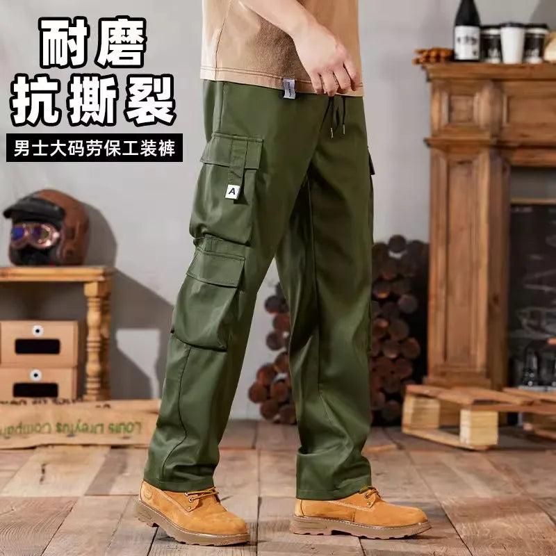 Large Size Men's Workwear Pants 2024 New Sle Durable Casual Set for Construction Work Summer Wear Resistant Cuffed