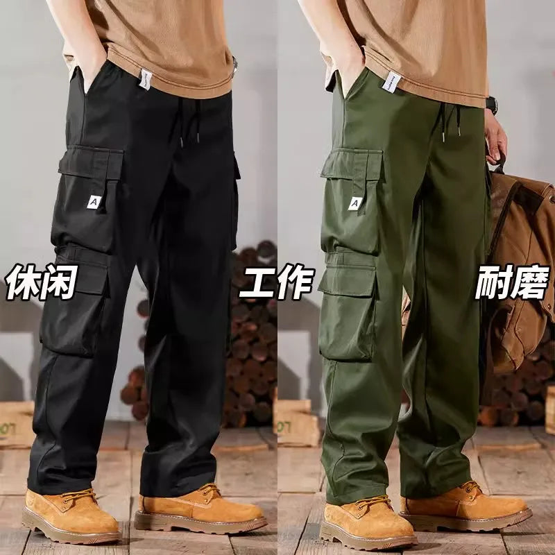 Large Size Men's Workwear Pants 2024 New Sle Durable Casual Set for Construction Work Summer Wear Resistant Cuffed