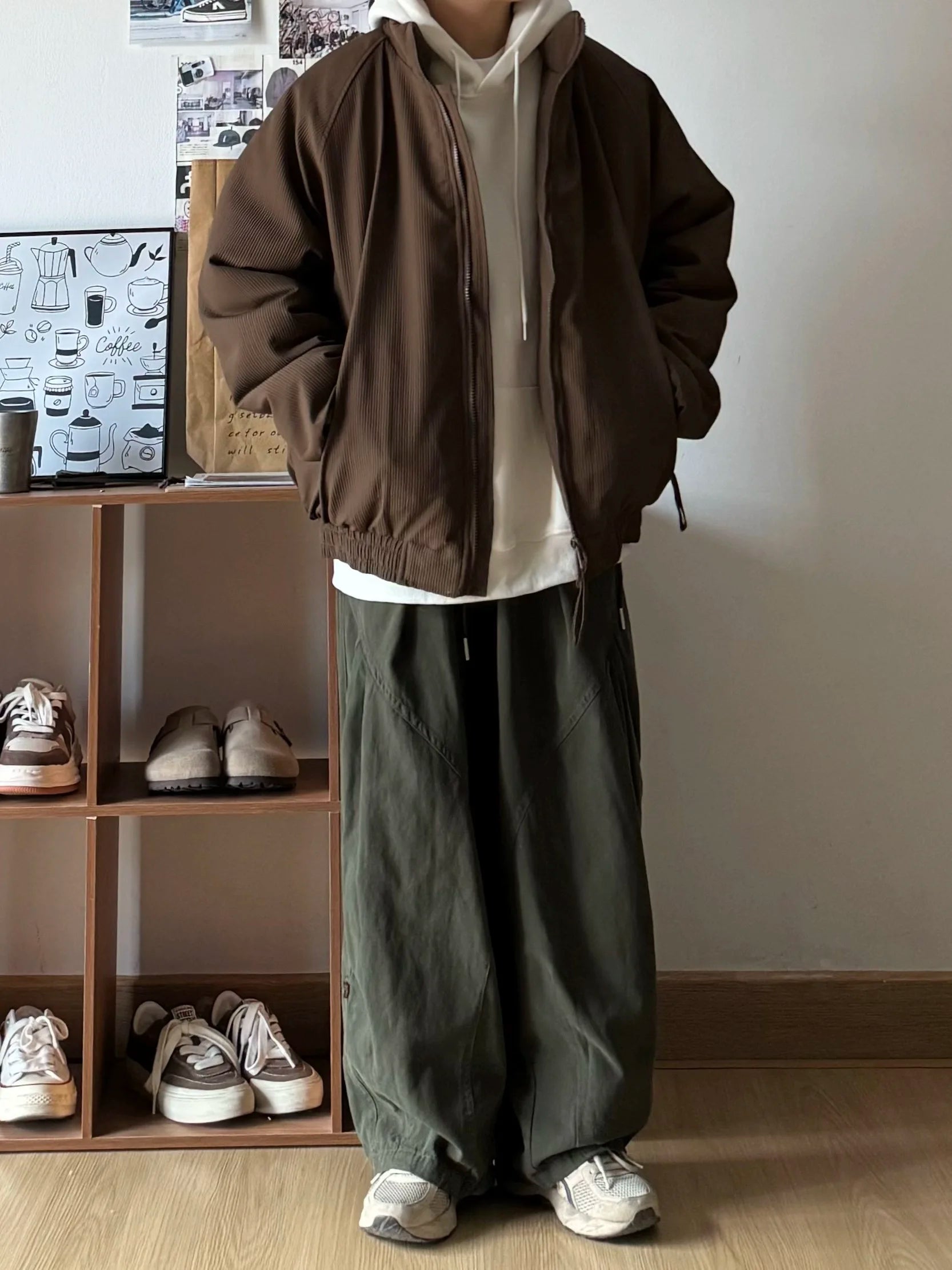 Retro Hong Kong Sle Wide Leg Harajuku Pants Straight Casual Workwear Trousers for Men And Women Youth Trend Autumn Season