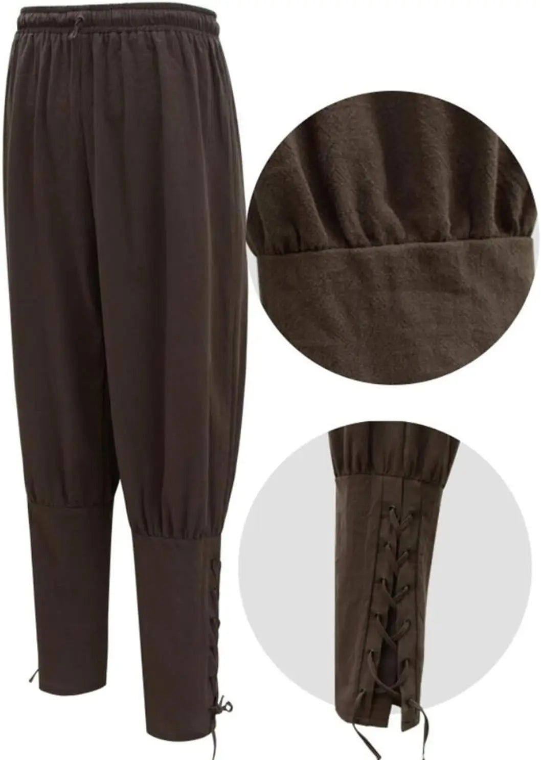 Mens Womens Ankle Banded Pants Medieval Viking Pirate Cosplay Pants Renaissance Trousers for Adult