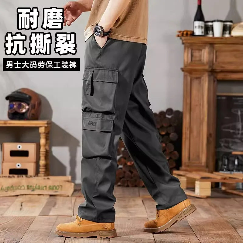 Large Size Men's Workwear Pants 2024 New Sle Durable Casual Set for Construction Work Summer Wear Resistant Cuffed